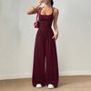 Workout Jumpsuits for Women Spaghetti Strap Sleeveless One Piece Overalls Wide Leg Long Pants Rompers Sexy Backless Yoga Outfits