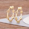 Classic Lucky Colorful Turkish Evil Eye Beads Earrings Geometric Big Circle Drop Earrings For Women Girls Copper Jewelry Gifts