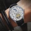 Men Fashion Design Horse Watches Leather Strap Automatic Mechanical Watches Men Luxury Tourbillon Wristwatches