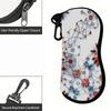 2D-Vintage Floral Printed Protective Sunglasses Case, Elegant Botanical Pattern Eyeglasses Storage Pouch, Lightweight Portable Eyewear Holder for Dail