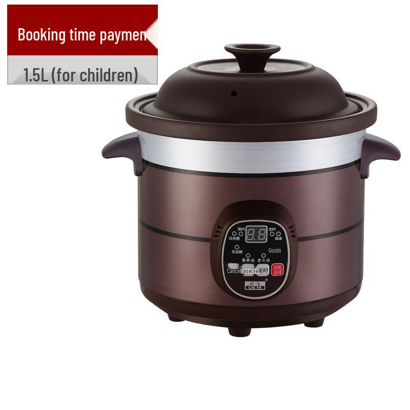 Fully Automatic Intelligent Electric Slow Cooker: Multifunctional Purple Clay Pot for Soup, Porridge, and Health Preserving Casserole.
