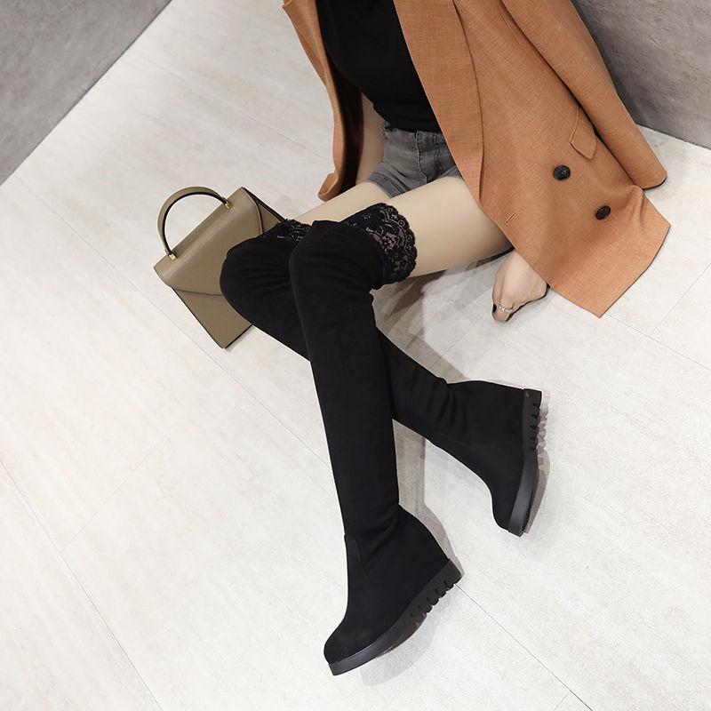 Aumento de las botas de mujer Botas de otoño e invierno sobre la rodilla  era delgada Botas elásticas Botas altas comprar a buen precio — entrega  gratuita, reseñas reales con fotos — Joom