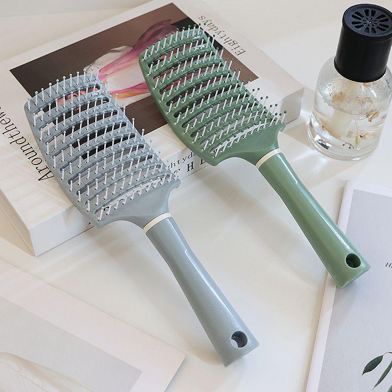 Curved Massage Comb with Fluffy Rollers for Long Hair