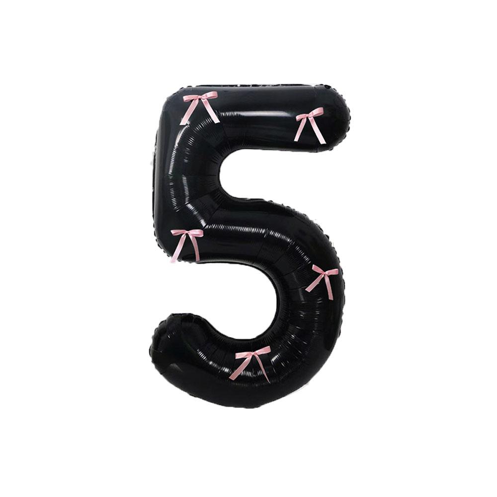 40inch Black Digital Foil Balloons Mini Bow 0-9 Giant Helium Ball Wedding Birthday Party Decorations Baby Shower Kids Toys