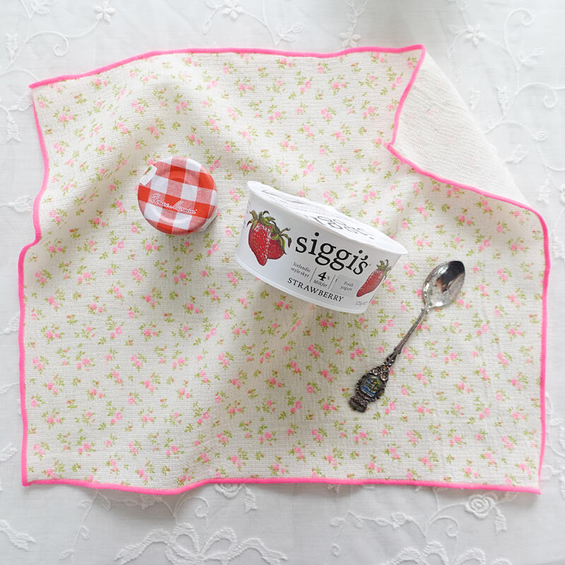 

Neon Flower Kitchen Cloth and Mat green