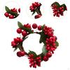 6x Guirlanda de Anel de Vela de Frutos Vermelhos Diâmetro. Guirlanda Decorativa Versátil de 3,15 polegadas para o Dia dos Namorados