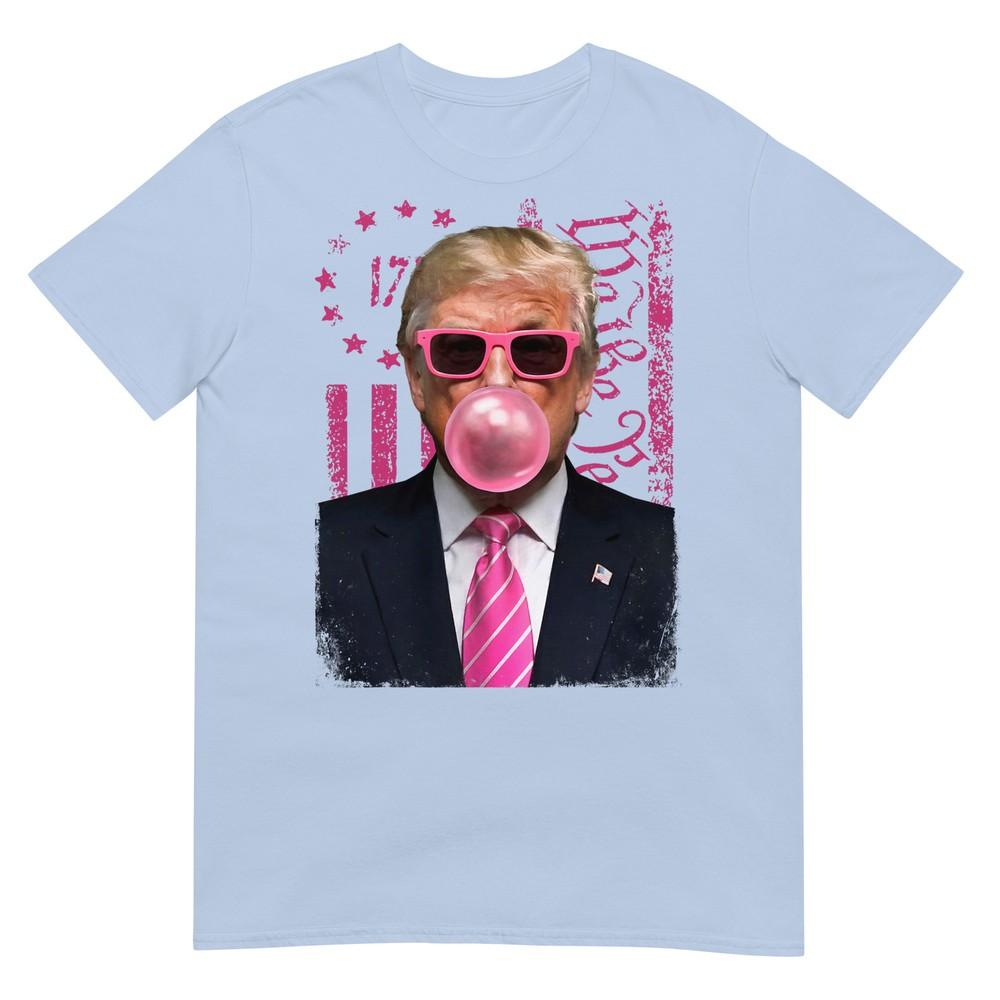Funny Trump Bubble Gum Pink Usa Flag Tshirt S