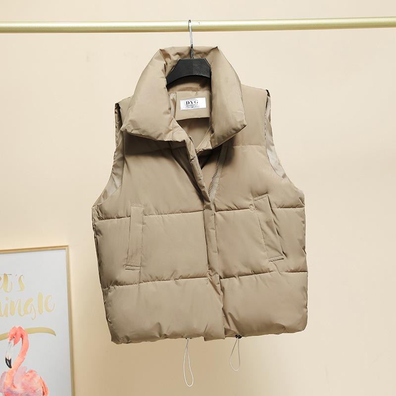 Kamizelka bawełniana damska jesienno-zimowa ze stójką nowa bezrękawnik bawełniany kamizelka do noszenia na zewnątrz kurtka kamizelka
