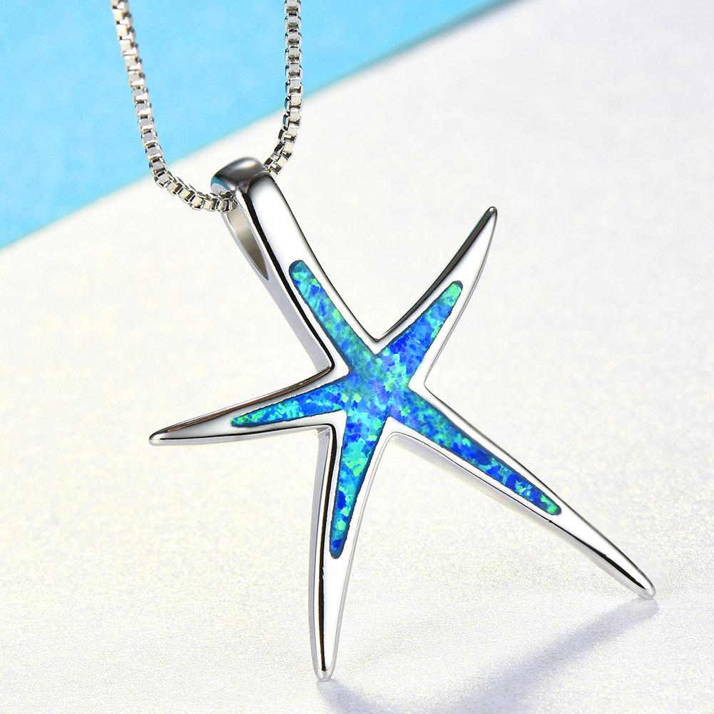

Универсальная цепочка на ключицу с подвеской в виде голубой морской звезды, австралийское сокровище, ожерелье Niche, модные женские аксессуары