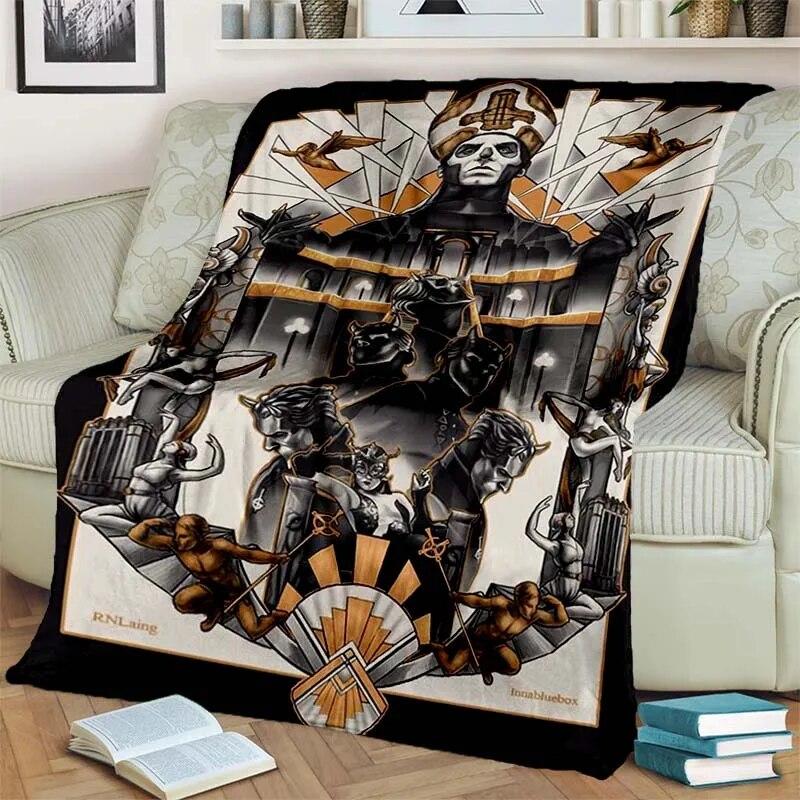 3D Ghost Band Cartoon Flannel Blanket Fashion Warm Lightweight Living Room Bedroom Sofa Bed For Picnic Blanket