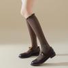 Ladies Spring and Autumn Everything Skinny Leg Wooden Ear Lace Calf Pile Socks