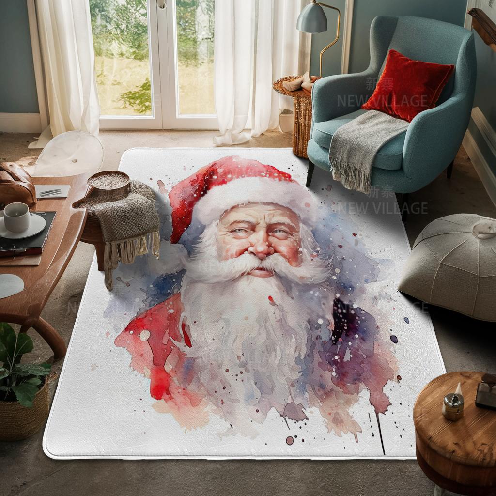 House Entrance Carpet Home Door Mat Living Room Bath Foot Bathroom Non-slip Water Absorption Rugs Bath Merry Christmas Winter