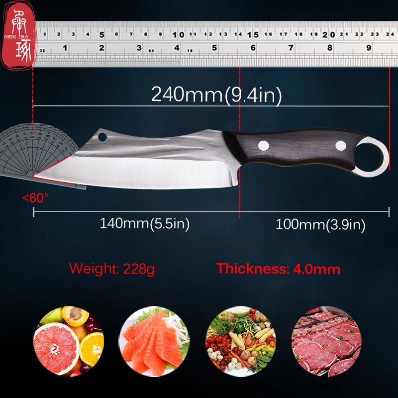 Kitchen Forged Boning Knifes Professional Chef Butcher Knife Fish Slicing Meat Cutting Cleaver Chopping Knife Wooden Handle