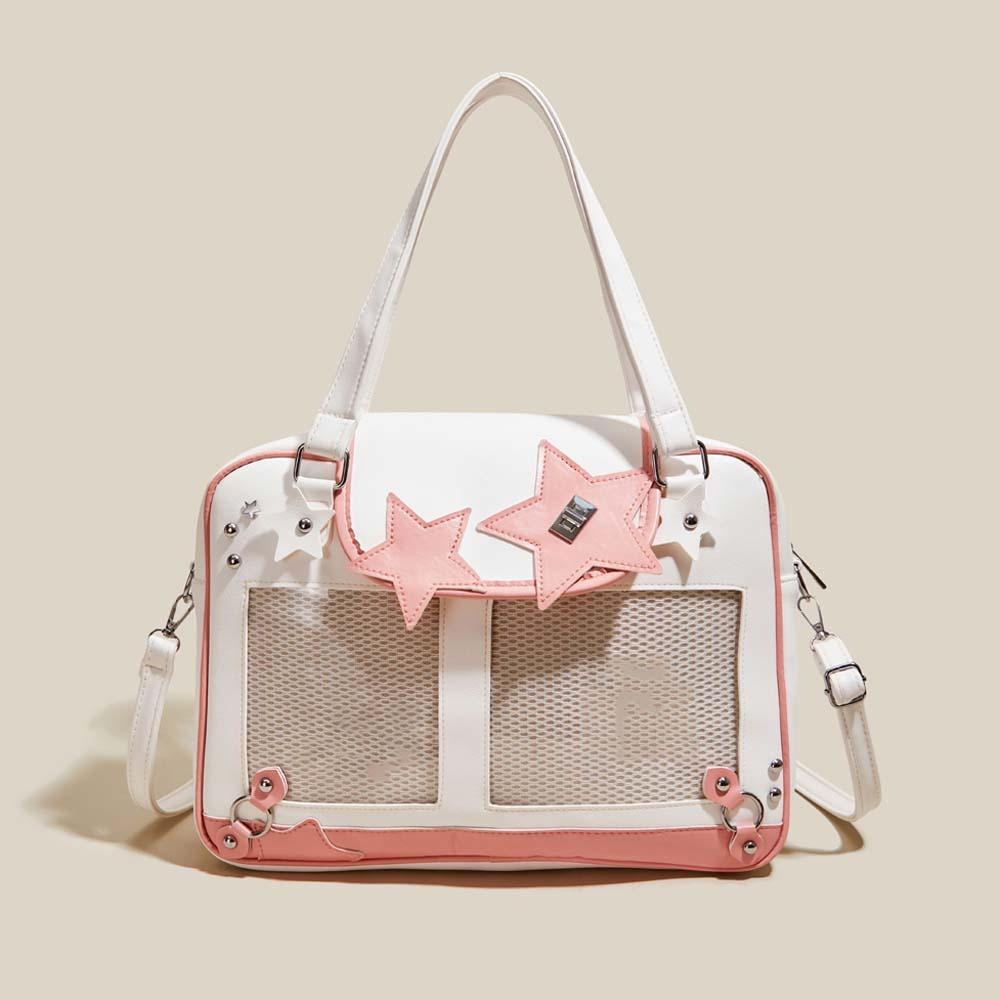 PU-Leder Goth Transparente Tasche PVC Y2K Anime Displaytasche Umhänge-Ita-Tasche Täglich