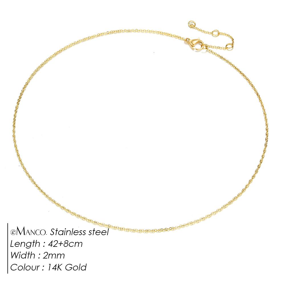 eManco Classic Fine Chain Necklace Stainless Steel Adjustable Women's Accessories Wholesale