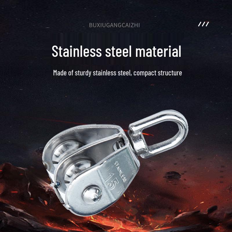 Rust-Proof 304 Stainless Steel Fishing Net Pulley - Single & Double, Wear-Resistant Marine Towing Pulley