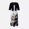 2026 Women's Autumn Floral Print Long Dress & Coat Set