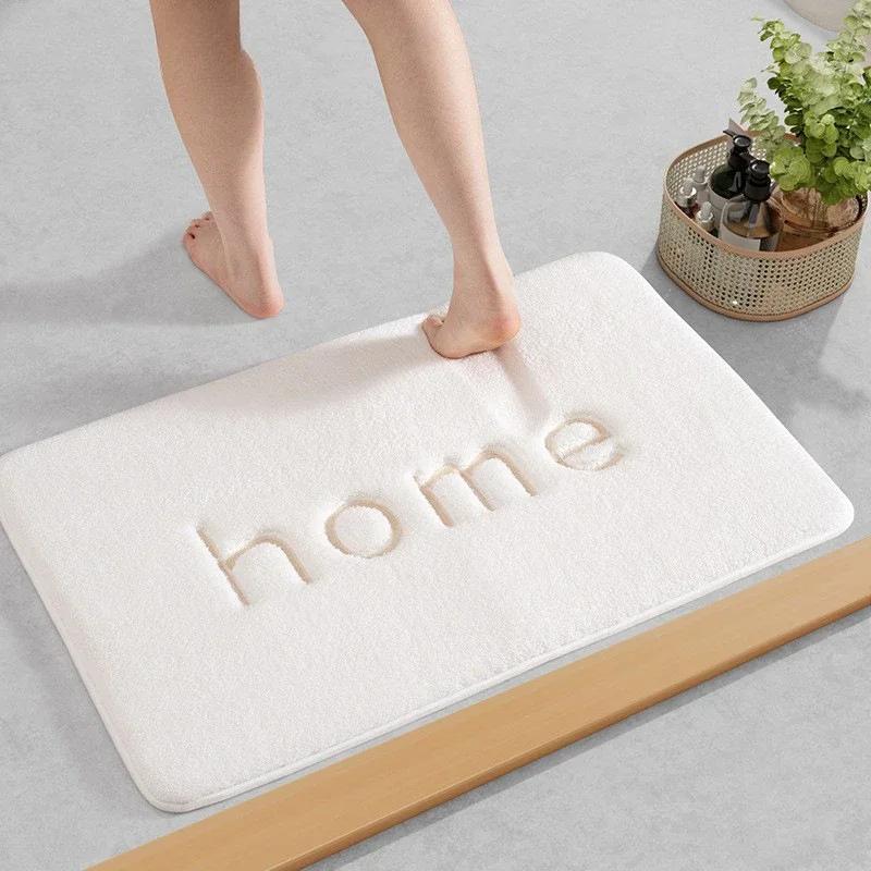 50x120cm Plüsch Memory-Schaum Badematte – Ultraweich & Langsam Rückfedernd, Super Absorbierender Rutschfester Badezimmerteppich, Lange Fußmatten