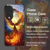 Aesthetic Phoenix Fire Feather Pattern Tempered Glass Phone Case for Huawei Nova 13 Pro 12 11 SE 10 P60 P40 Mate 40 50 60 Cover