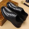 Male Business Formal Wear Casual Shoe Men Breathable Lace Up Leather Shoes Black Soft Leather Soft Bottom Spring Best Man Homme