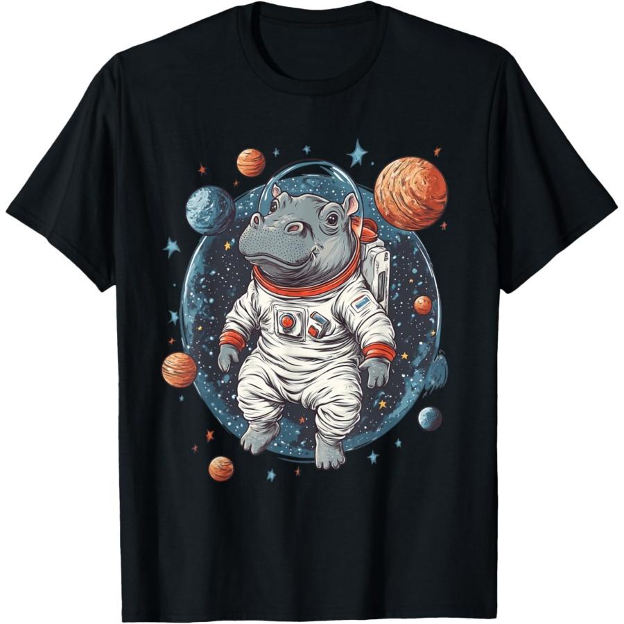 

Funny Hippo In Space Planets Hippopotamus T-Shirt XXXXXL чорний