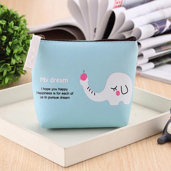 Women's Cute Animal Canvas Zipper Wallet Coin Pocket Key Holder Case Bag Purse