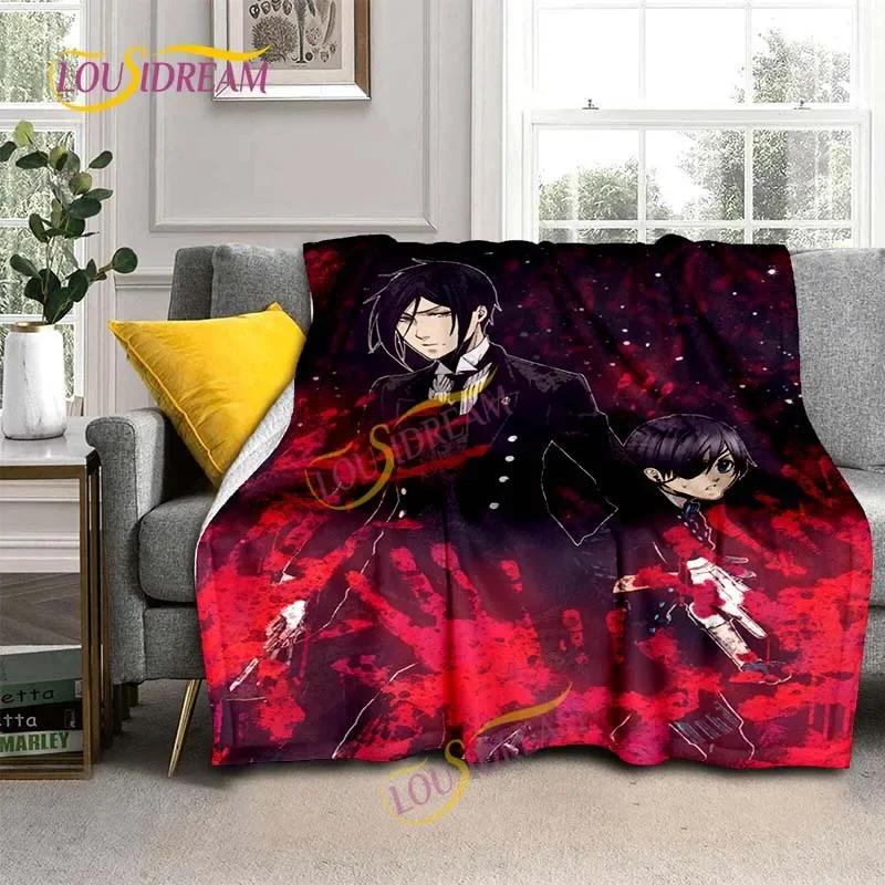 Black Butler Animation Flannel Blanket, Comfortable, Household Picnic Blanket, Suitable for All Seasons
