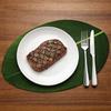 2PCS Waterproof Leaf-Shaped Placemat Stain Resistant Heat Insulation Mat Dinnerware Pad  Dish