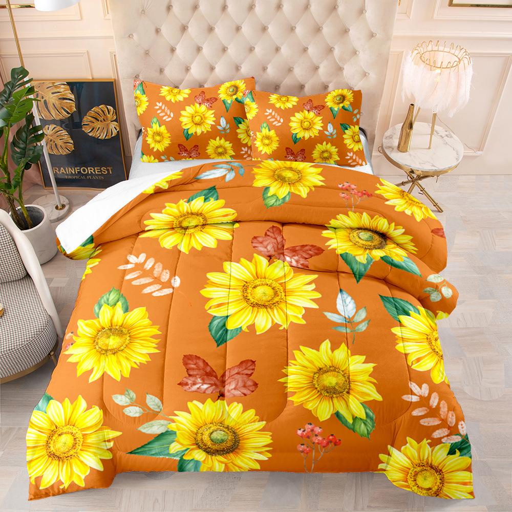 

3D Подсолнухи приносят удачу пододеяльник наволочка двуспальная кровать покрывало принадлежности мягкие украшения постельные принадлежности прямые продажи EU Single 135x200