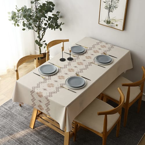 Stylish PVC tablecloth, dining table cover, water-repellent, waterproof, oil-repellent, stain-resistant, scratch-resistant, non-slip, easy to care for