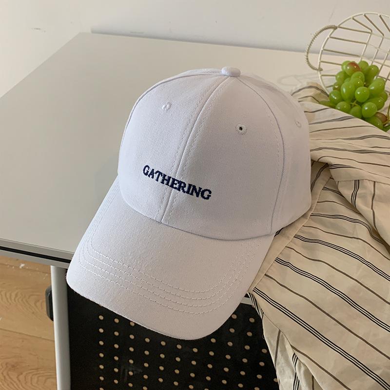 

Letter Gathering Embroidered Baseball Cap Adjustable Unisex Hat For Adults білий