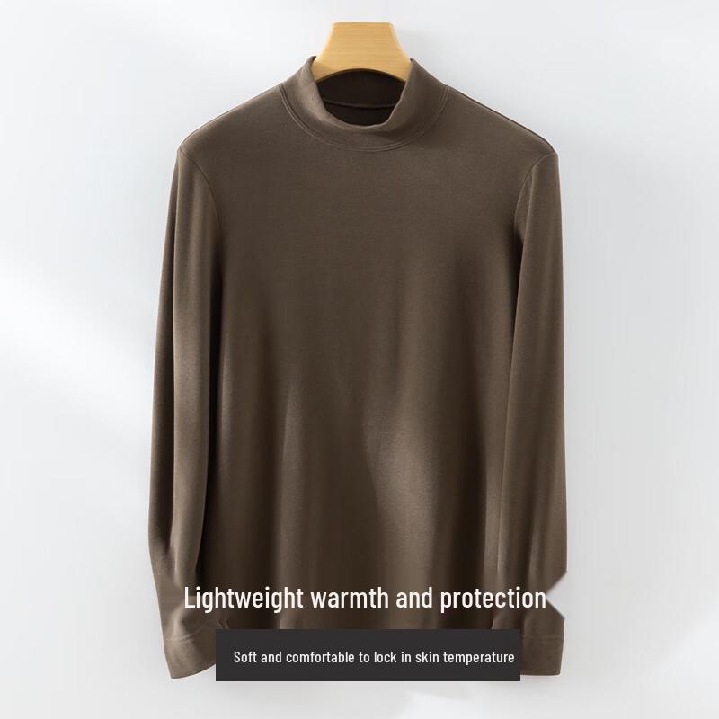 LCsanyp Men's Semi-High Collar Thermal Long Sleeve Top
