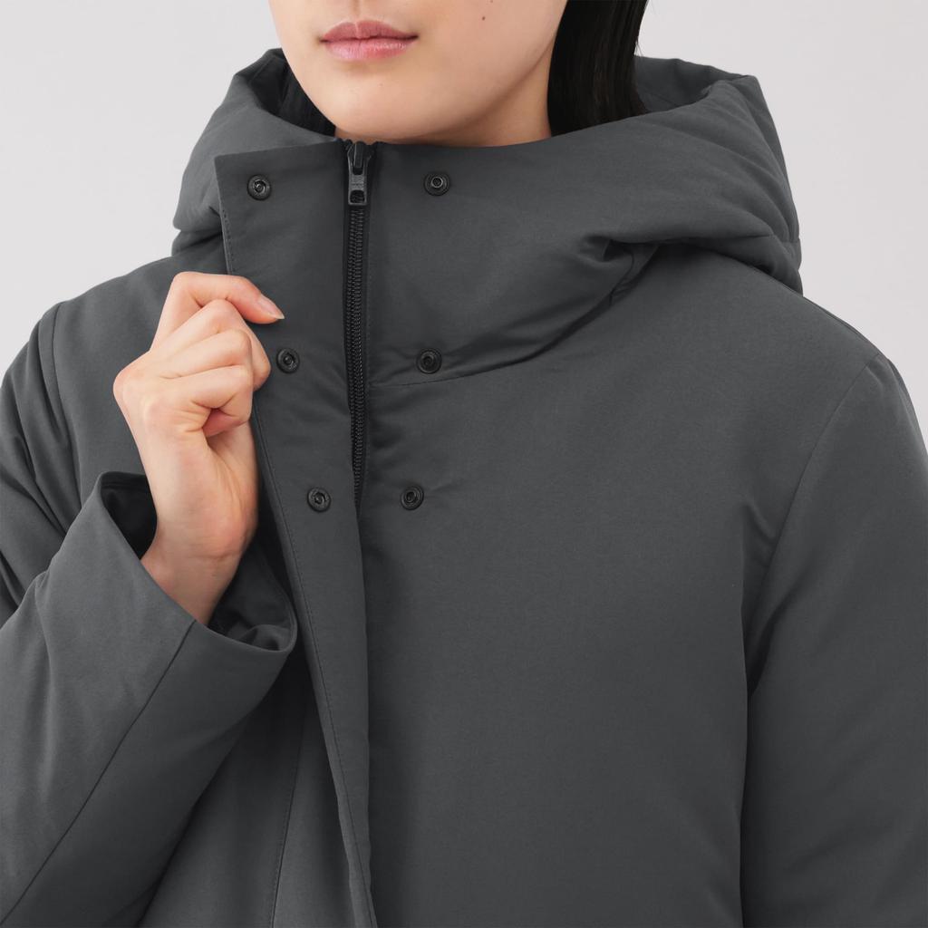 MUJI Down Medium Size M Women's Water-Repellent Mid-Length Coat, BD10UA5A, Gray,