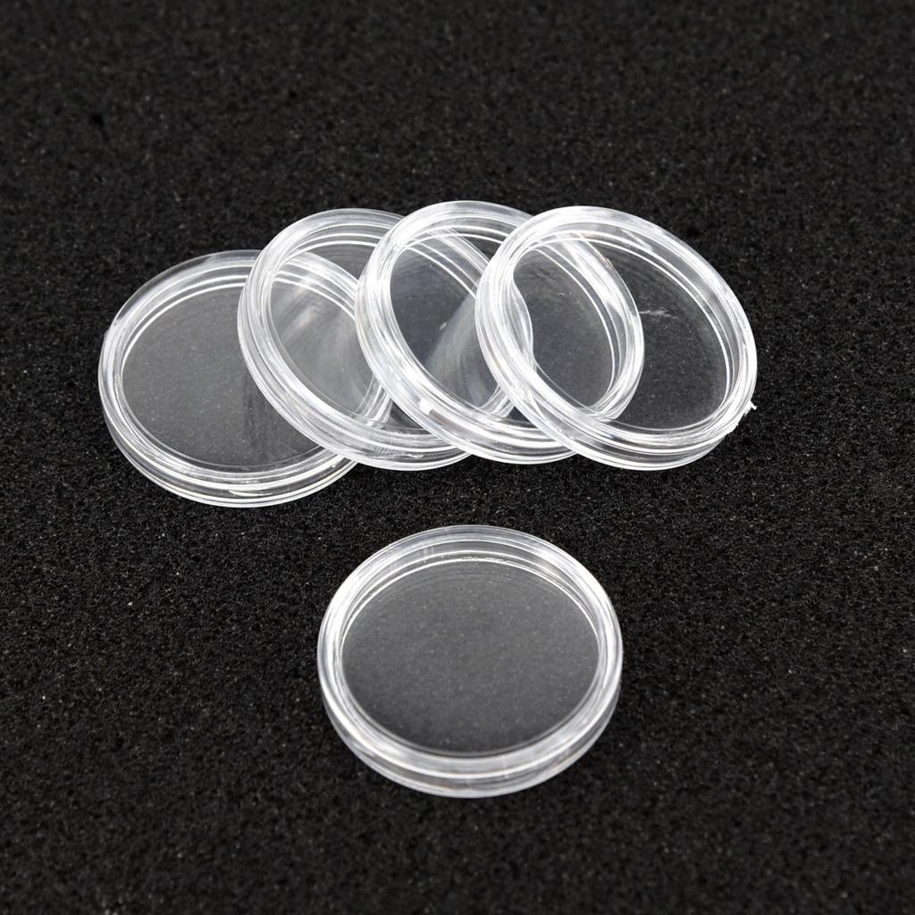 100x. Transparent Coin Capsules Coin Case Holders 25mm Container Storage Box New