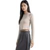 Calvin Klein Fashion Letter Ribbed Stretch Long Sleeve T-Shirt Women Tops Off-White J222390PED
