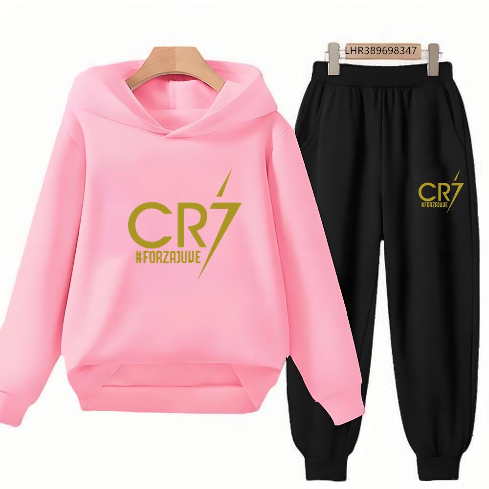 Autumn Football Star 3-12 Years Children Hoodie+Pants Suit Kid Sweatshirt 2Pcs Sets Boys Girls Trousers Toddler Tracksuits