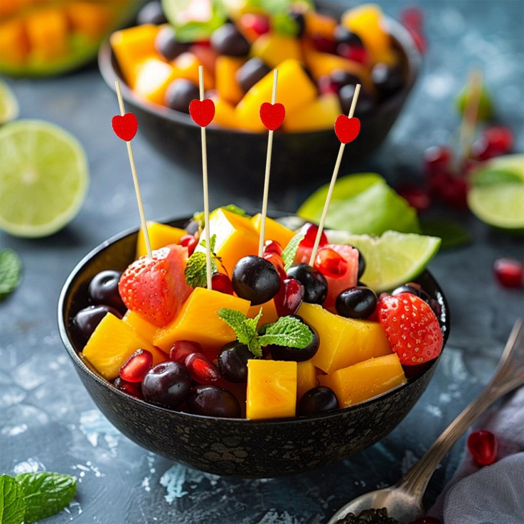 100 Long Red Cocktail Picks, Toothpicks, Sandwiches, Appetizers, And Cooked Skewers Suitable For Birthdays And Weddings