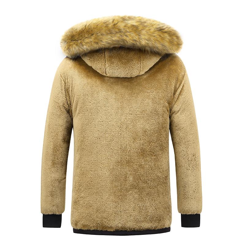 Men Winter Windproof Fleece Warm Thick Jacket Parkas Coat Men Fashion Hooded Fur Collar Jacket Classic Casual Parka Men