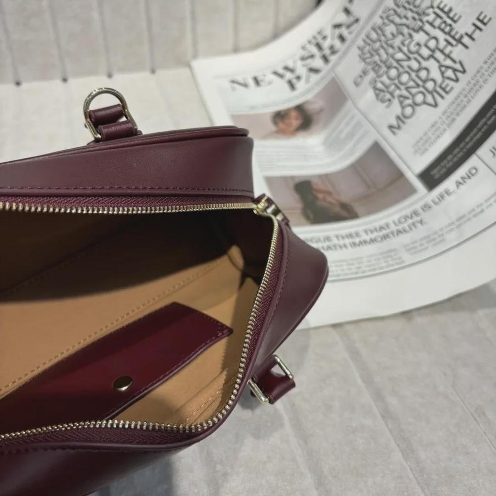 2025 Women's Cowhide Boston Bowling Bag: Versatile Shoulder & Messenger Bag for Commuting & Fashion