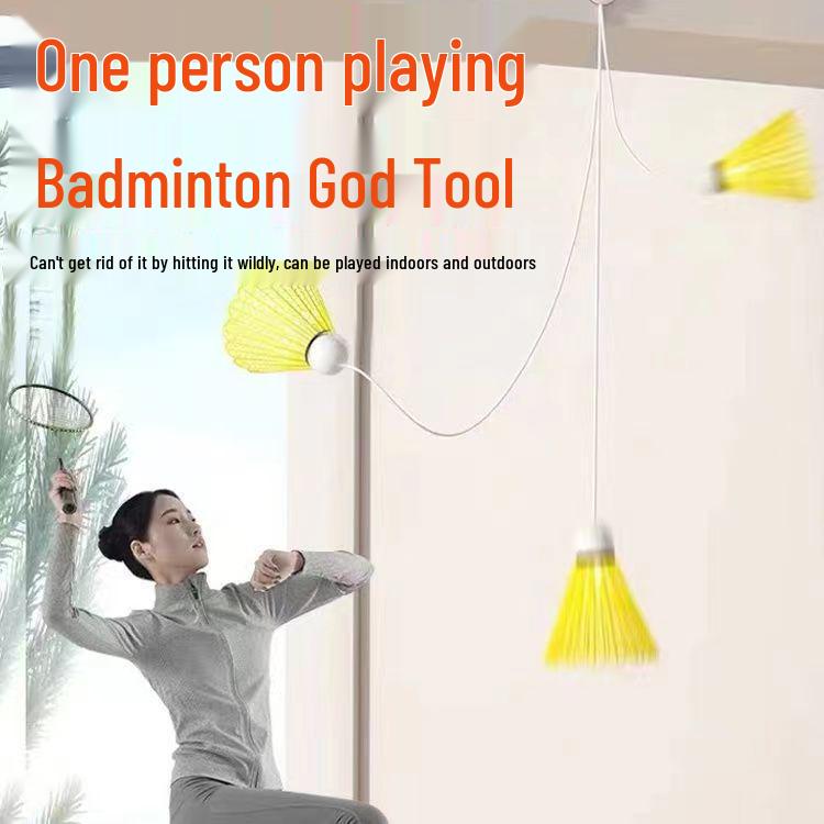 Single-Person Badminton Trainer: Elastic Spin Ball for Fitness and Power Training