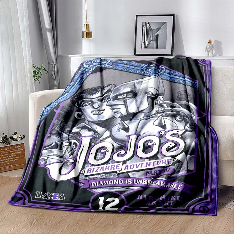 3D Cartoon Anime J-JoJo's Bizarre Adventure Bedruckte Decke Haus Sofa Bettbezug Wohnzimmer Schlafzimmer Dekoration Warme Weiche Decke