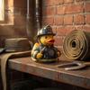 Figurine Canard Pompier Meuble Doux Créatif pour la Maison, Ornement de Bureau en Résine Durable, Ornement de Tableau de Bord de Voiture Statue Jaune pour Décoration de Bureau
