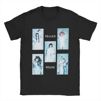 Herren Malice Mizer Japanische Visual Kei Rockband T-Shirt Baumwolle Oberteile Spaß Kurzarm Rundhals T-Shirt Grafik T-Shirt