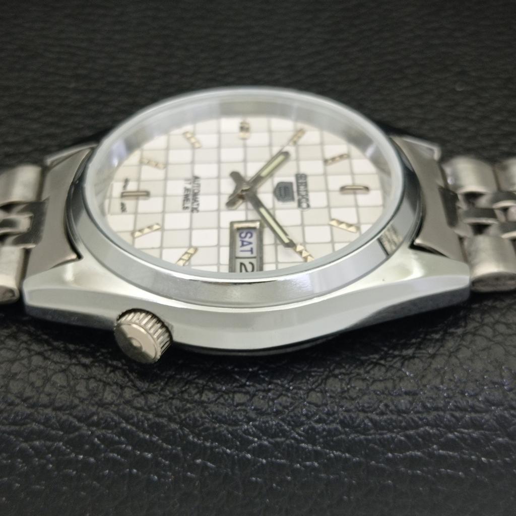AUTOMATIC VINTAGE SEIKO 5 REFURBISHED JAPAN MENS WHITE DIAL WATCH A440474-9 Sk-a440474-1