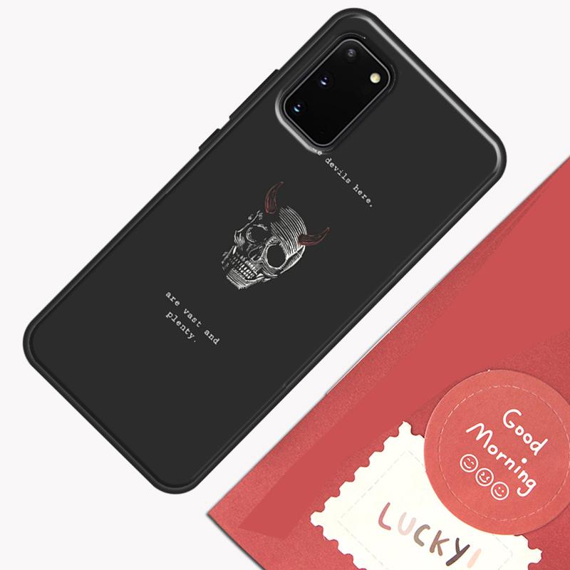Black Aesthetics Skull Skeleton Phone Case For Samsung Galaxy S24 S26 Ultra S20 S21 S22 S23 S25 Plus S10 S25 FE Cover Shell