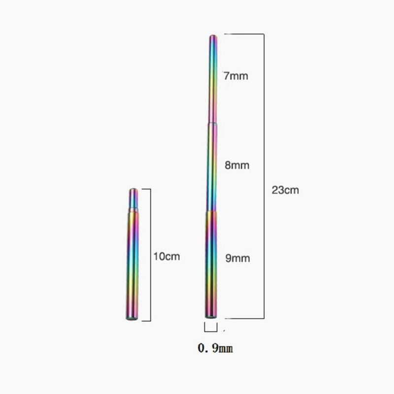 Stainless Steel Telescopic Straws with Cleaning Brush Reusable Drinking Straw Portable Tools Kitchen Bar Drinkware Accessories