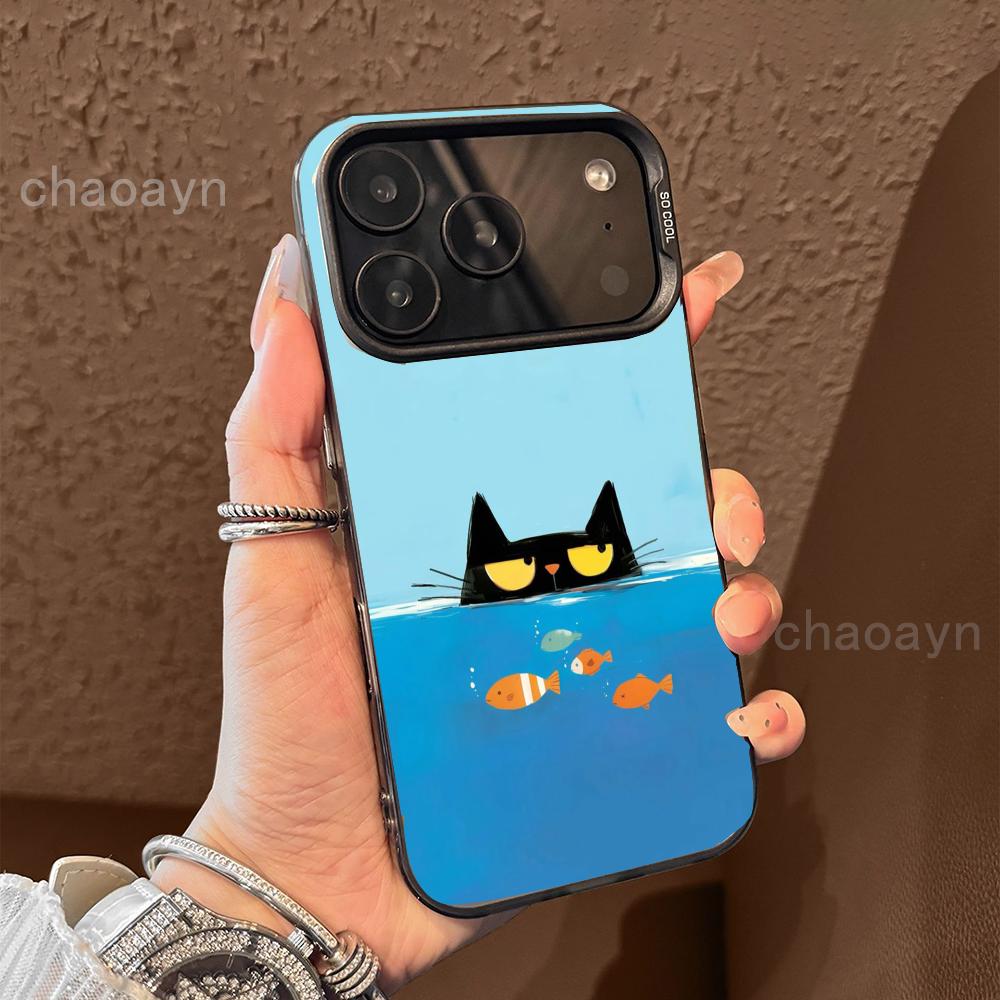 

Чехол для телефона «Кошки и рыбы» для iPhone17 16 15 14 13 12 11 Pro/ Max/Plus ударопрочная задняя крышка защита от отпечатков пальцев iPhone 17