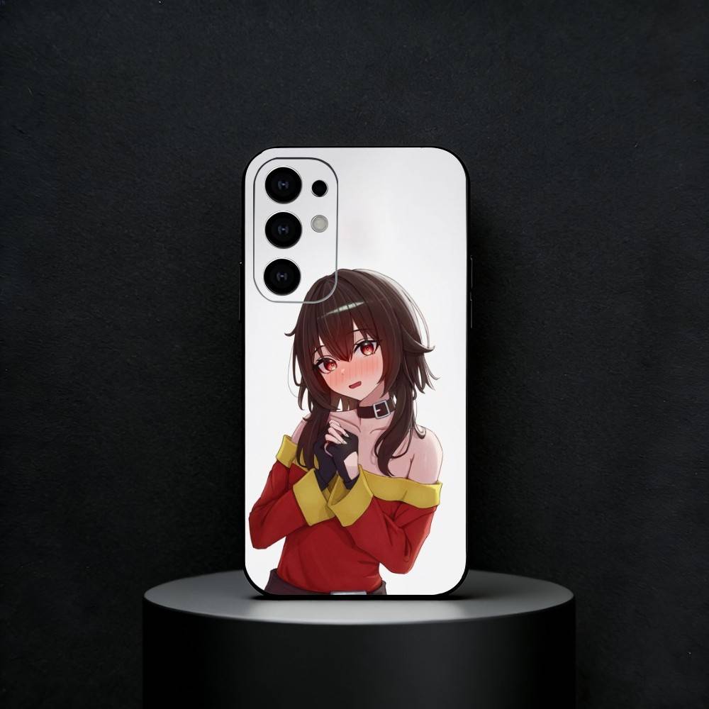 Megumin Anime K-KonoSubaS Phone Case For Samsung S25,S24,S23,S22,S21,S20,Ultra,Plus,FE Black Soft Cover