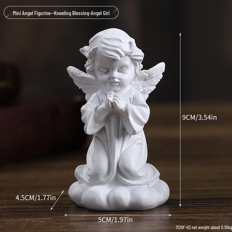 

Скандинавская Девочка Молящийся Ангел Скульптура - Легкая Роскошь Декор Офиса Ручная Работа