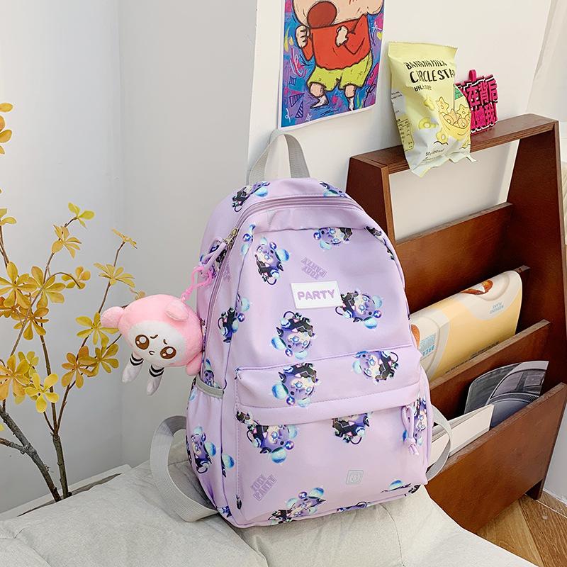 New backpack girl primary and secondary school schoolbag campus cartoon cute large capacity casual super light backpack
